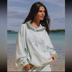 Daily Drills Warmest Wishes oversized stitched hoodie Lake Day XS/S NEW